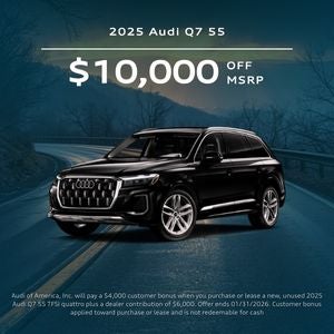 Front angle view of an Audi